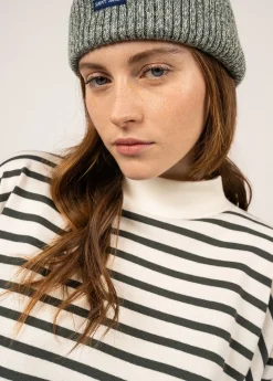 SAINT JAMES Marinières*Marinière à col montant Seine Ecume/vegetal