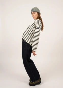 SAINT JAMES Marinières*Marinière à col montant Seine Ecume/vegetal