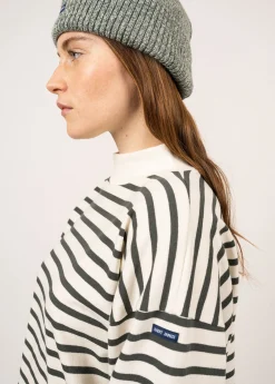 SAINT JAMES Marinières*Marinière à col montant Seine Ecume/vegetal