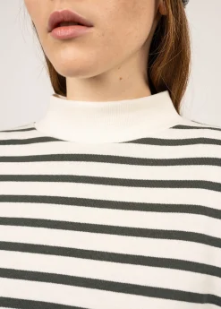 SAINT JAMES Marinières*Marinière à col montant Seine Ecume/vegetal