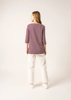 SAINT JAMES Marinières*Marinière anti-UV Phare Prune/ecume