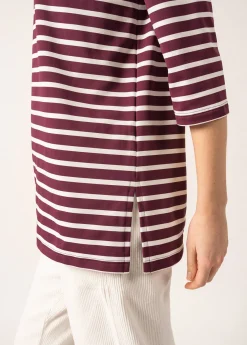 SAINT JAMES Marinières*Marinière anti-UV Phare Prune/ecume