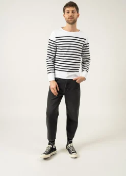 SAINT JAMES Marinières*Marinière authentique Naval Neige/noir