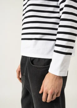 SAINT JAMES Marinières*Marinière authentique Naval Neige/noir