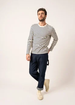 SAINT JAMES Marinières*Marinière col rond Valognes Ecru/marine