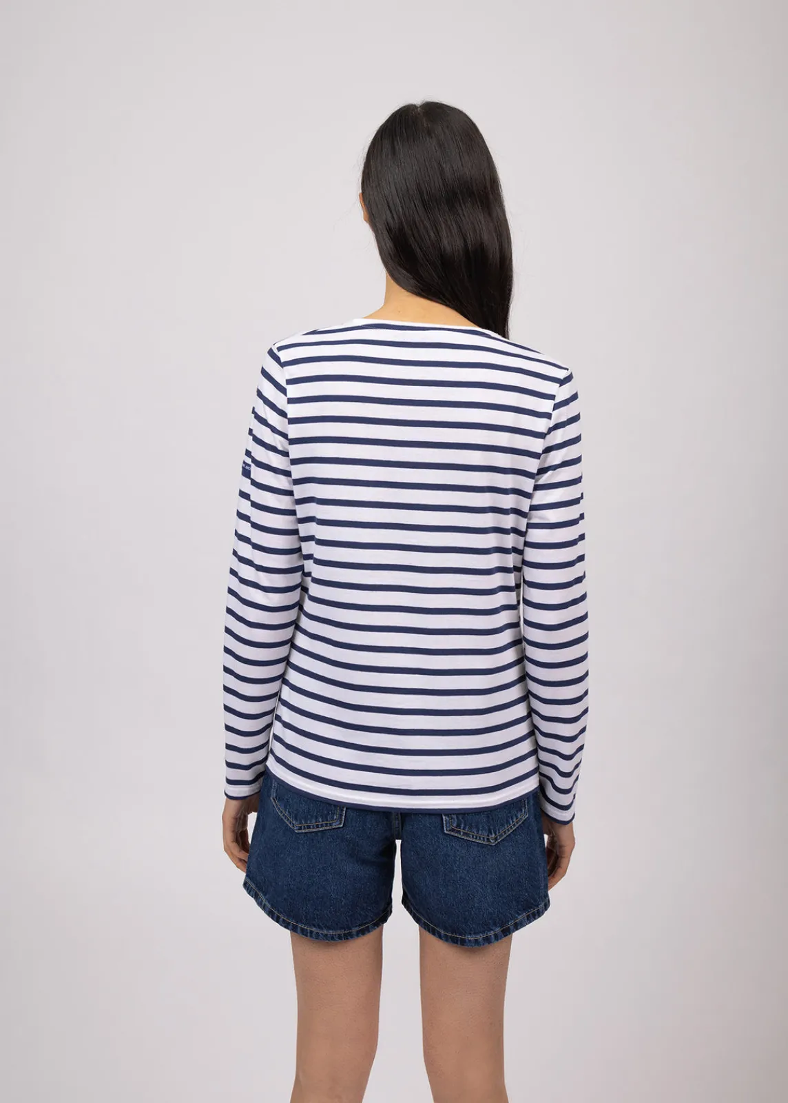 SAINT JAMES Marinières*Marinière col V Hoedic Neige/marine