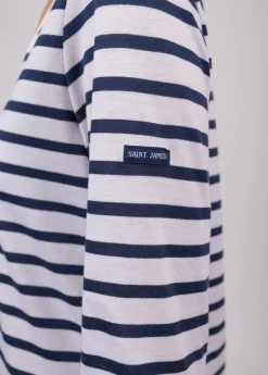 SAINT JAMES Marinières*Marinière col V Hoedic Neige/marine