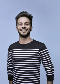 SAINT JAMES Marinières*Marinière en coton Duel au Soleil Noir/neige