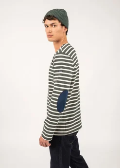 SAINT JAMES Marinières*Marinière iconique à coudières unies Vegetal/ecume/marine