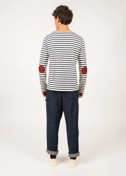 SAINT JAMES Marinières*Marinière iconique à coudières Ecru/marine