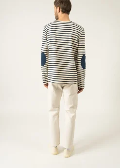 SAINT JAMES Marinières*Marinière iconique à coudières unies Ecru/marine/marine