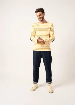 SAINT JAMES Marinières*Marinière iconique à coudières unies Ecume/ambre/marine