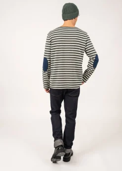 SAINT JAMES Marinières*Marinière iconique à coudières unies Vegetal/ecume/marine