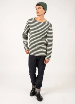 SAINT JAMES Marinières*Marinière iconique à coudières unies Vegetal/ecume/marine