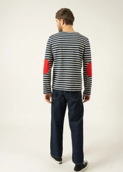 SAINT JAMES Marinières*Marinière iconique à coudières unies Marine/ecru/tulipe