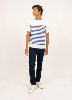 SAINT JAMES Marinières*Marinière iconique Naval à manches courtes Neige/gitane/tulipe