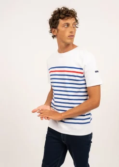 SAINT JAMES Marinières*Marinière iconique Naval à manches courtes Neige/gitane/tulipe