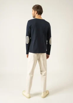 SAINT JAMES Marinières*Marinière iconique unie à coudières rayées Navy/ecru/navy