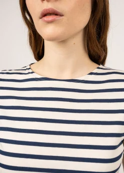 SAINT JAMES Marinières*Marinière manches courtes Etrille Ecru/marine