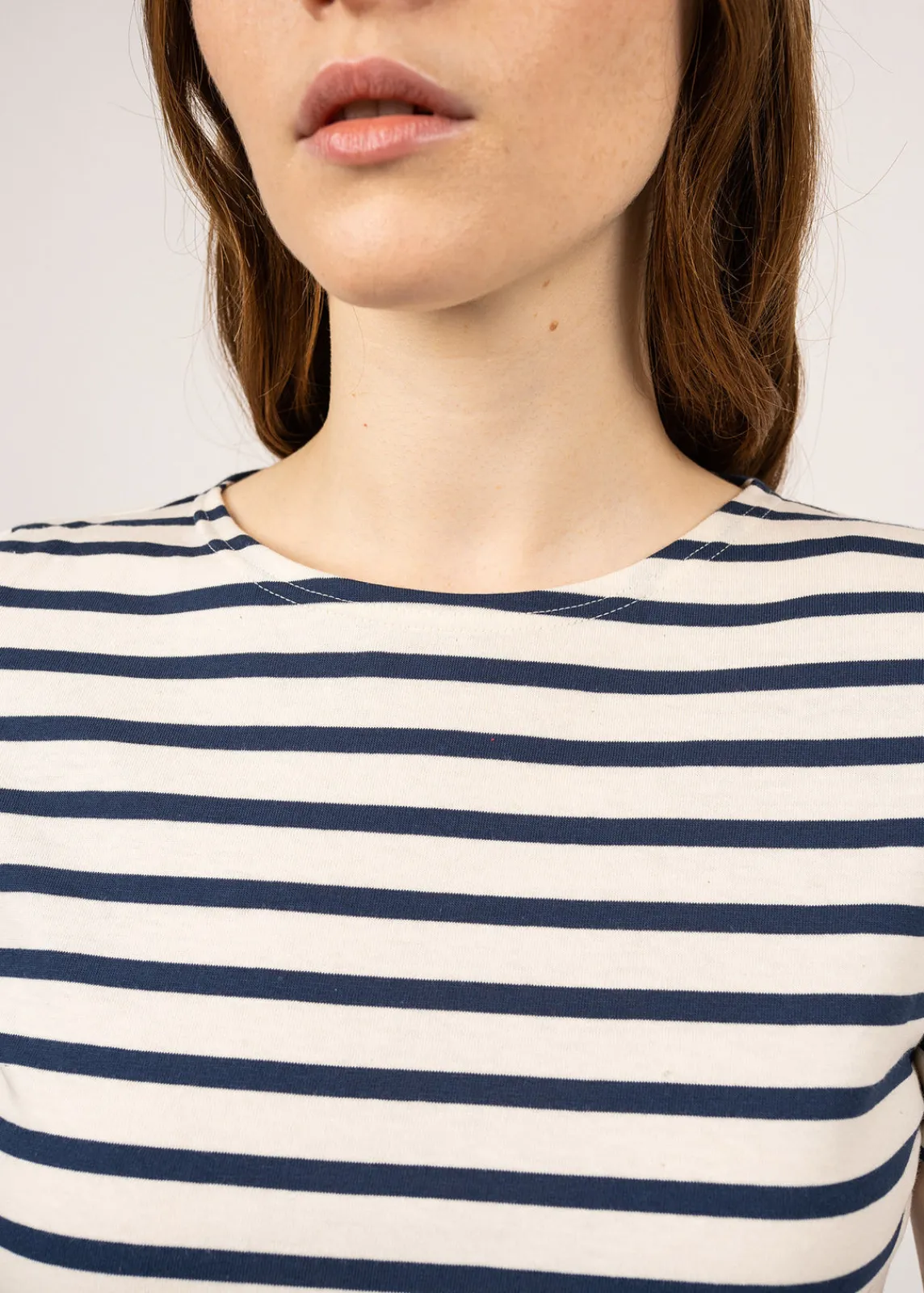 SAINT JAMES Marinières*Marinière manches courtes Etrille Ecru/marine