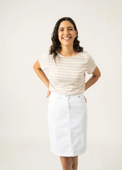 SAINT JAMES Marinières*Marinière manches courtes Etrille Naturel/neige