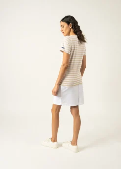 SAINT JAMES Marinières*Marinière manches courtes Etrille Naturel/neige