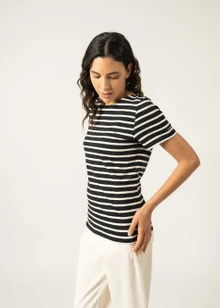 SAINT JAMES Marinières*Marinière manches courtes Etrille Noir/ecru