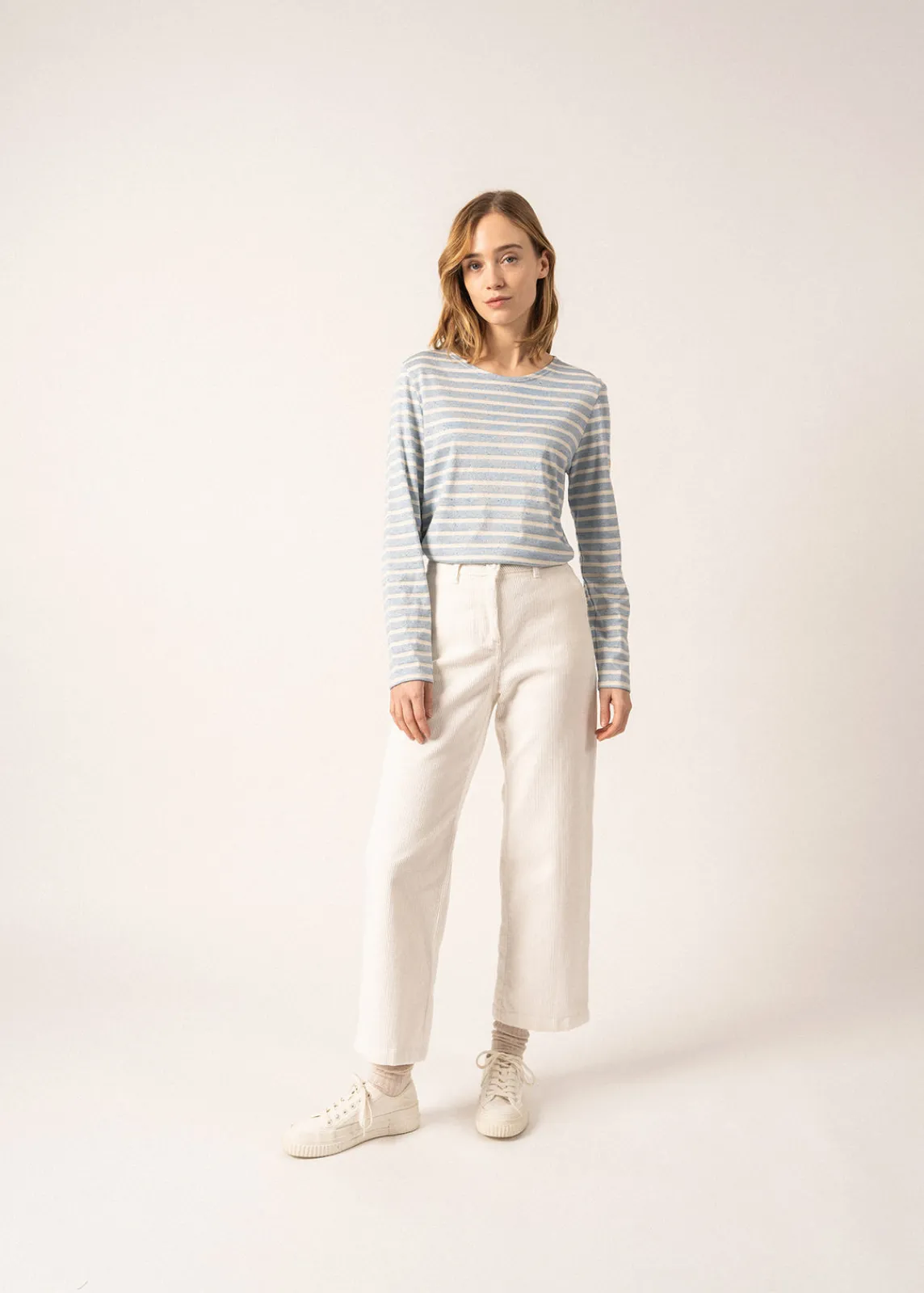 SAINT JAMES Marinières*Marinière Minquidame à paillettes Ciel/ecru