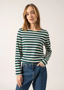 SAINT JAMES Marinières*Marinière Minquidame tricolore Marine/ecume/vert