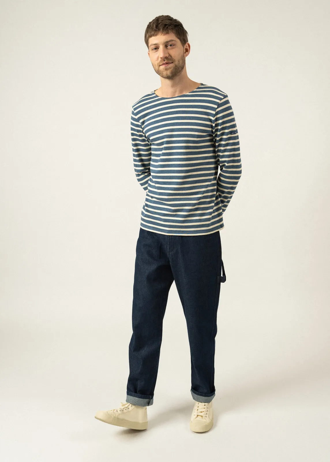 SAINT JAMES Marinières*Marinière mixte Meridien Jean/chanvre