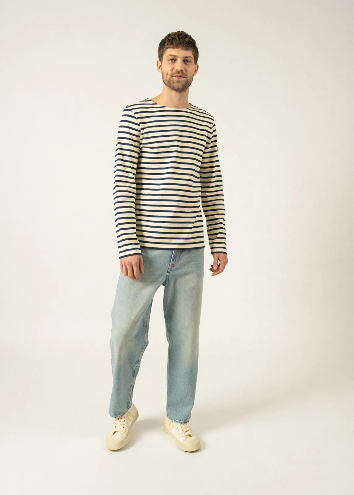 SAINT JAMES Marinières*Marinière mixte Meridien Ecru/marine