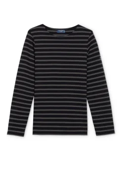 SAINT JAMES Marinières*Marinière mixte Meridien Noir/taupe