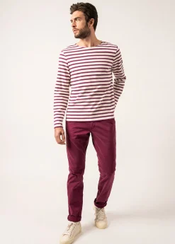 SAINT JAMES Marinières*Marinière mixte Meridien Ecume/prune