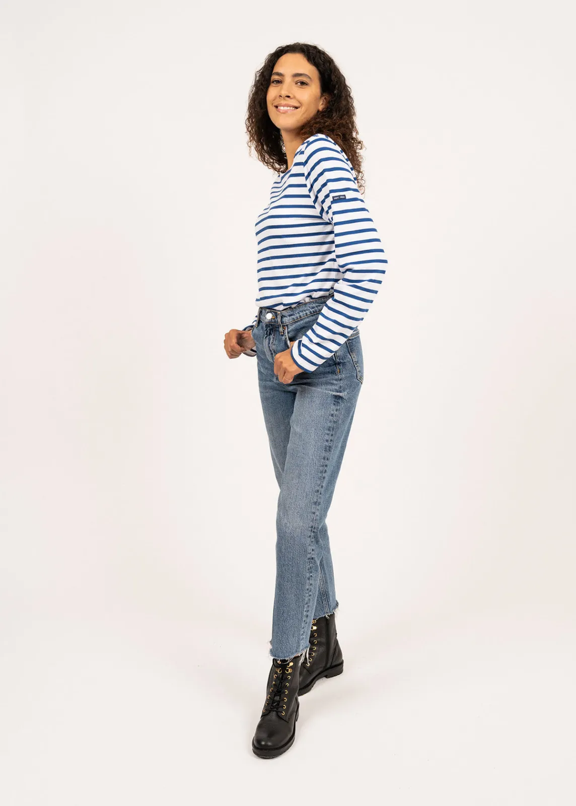 SAINT JAMES Marinières*Marinière mixte Minquiers Neige/gitane