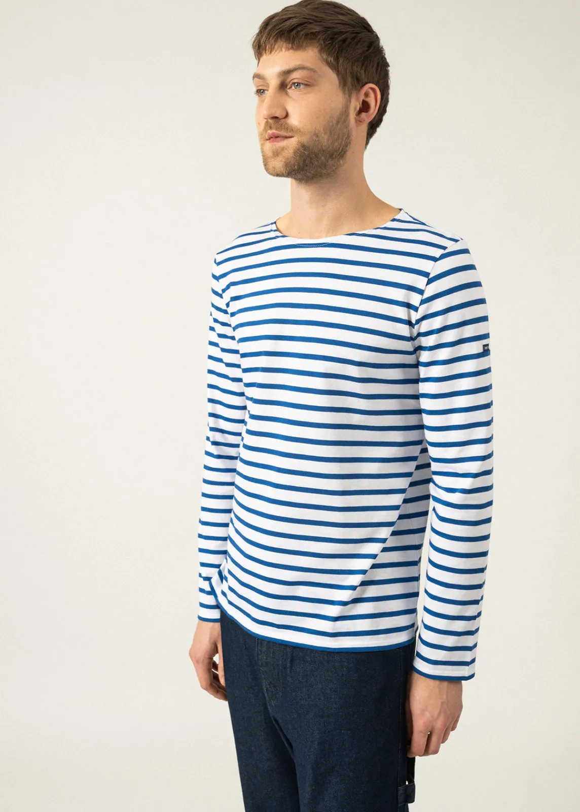 SAINT JAMES Marinières*Marinière mixte Minquiers Neige/gitane