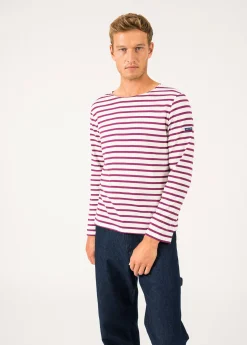 SAINT JAMES Marinières*Marinière mixte Minquiers Ecume/prune