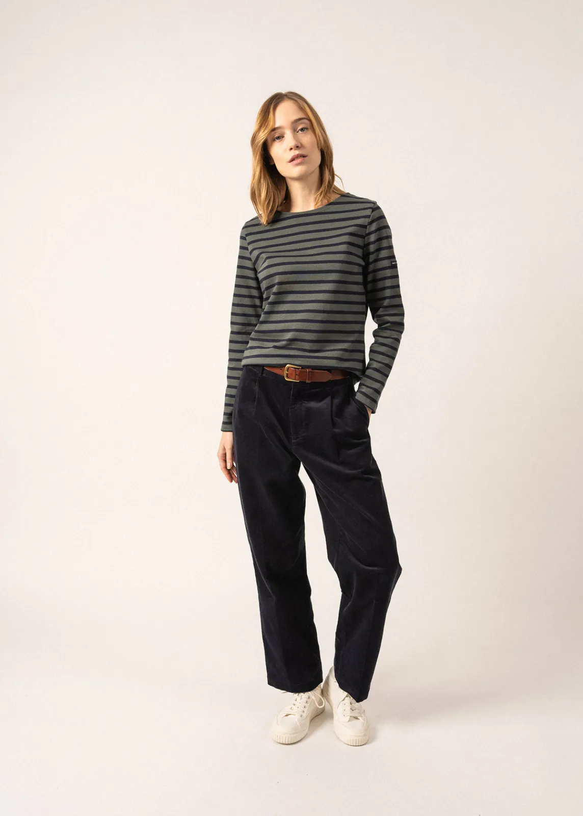 SAINT JAMES Marinières*Marinière Méridame Vegetal/navy