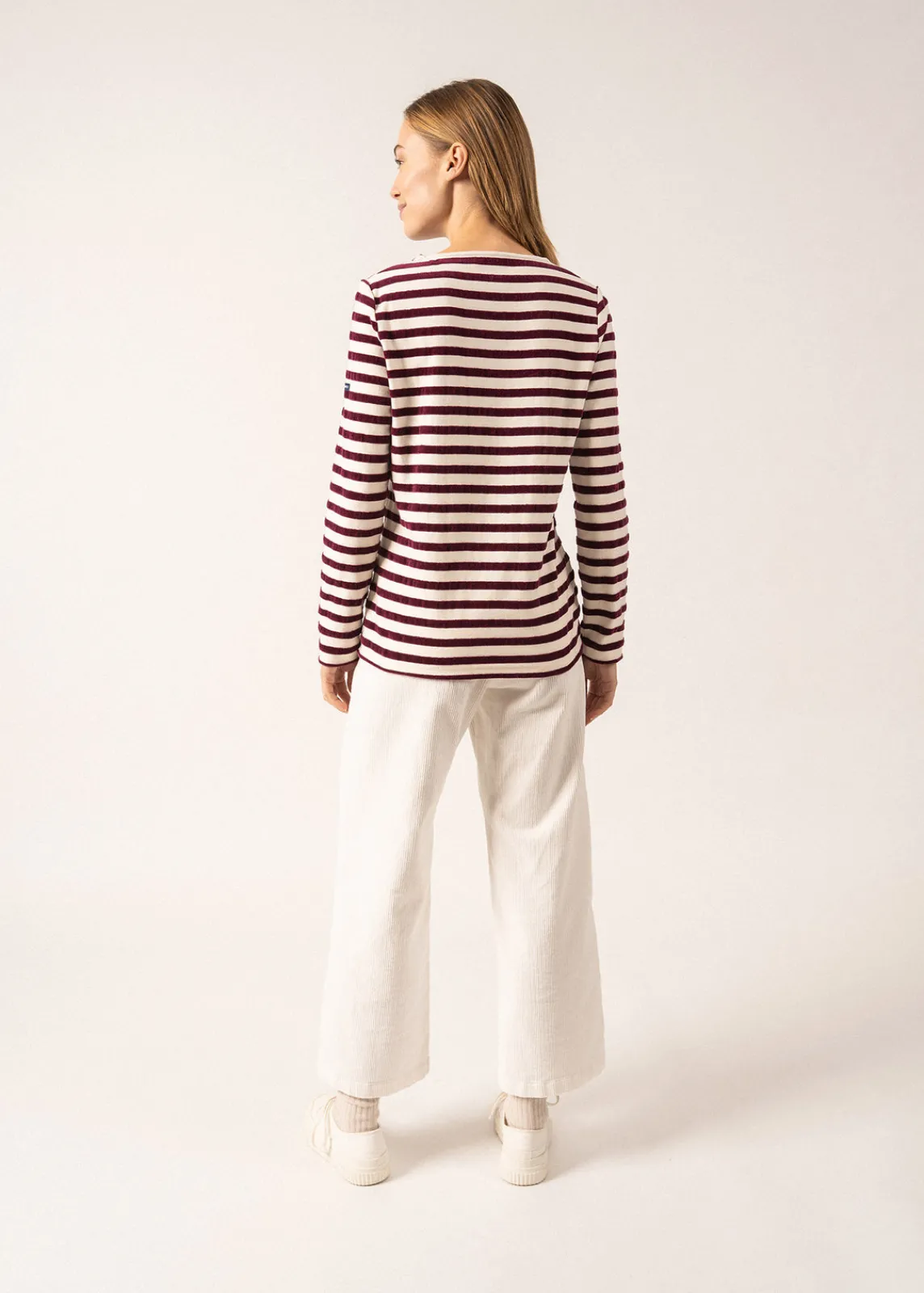 SAINT JAMES Marinières*Marinière Méridame Campus Ecume/prune