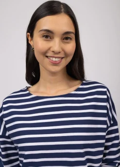 SAINT JAMES Marinières*Marinière oversize Minquiers Drop Marine/neige