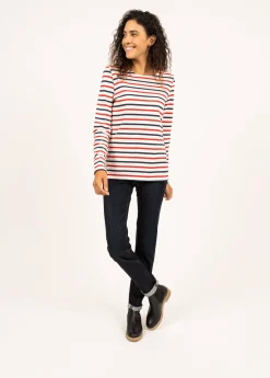 SAINT JAMES Marinières*Marinière tricolore Minquidame Ecru/marine/tulipe