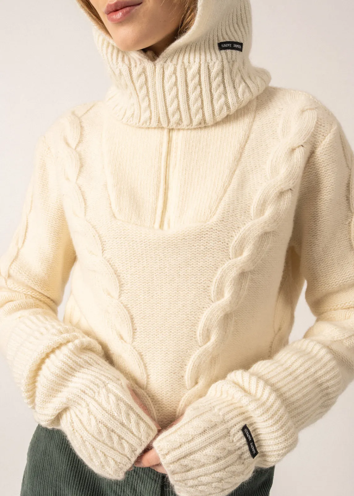 SAINT JAMES Echarpes & Foulards*Mitaine en laine Blancd'hiver