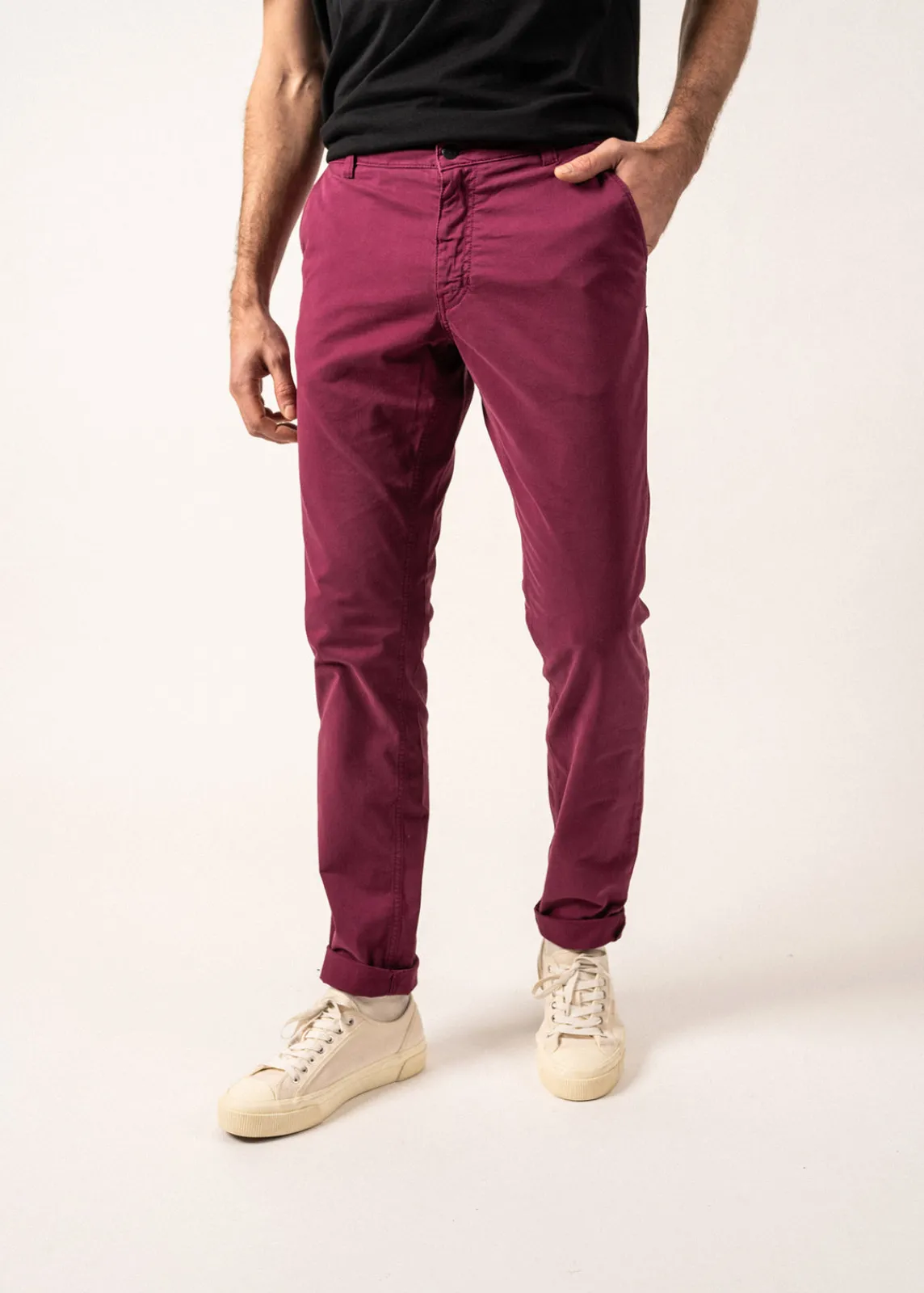 SAINT JAMES Pantalons & Shorts*Pantalon chino Voile Hiver Prune