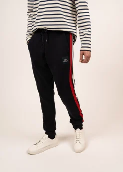 SAINT JAMES Pantalons & Shorts*Pantalon en laine à bandes contrastées Vikings Navy/ecume/tulipe