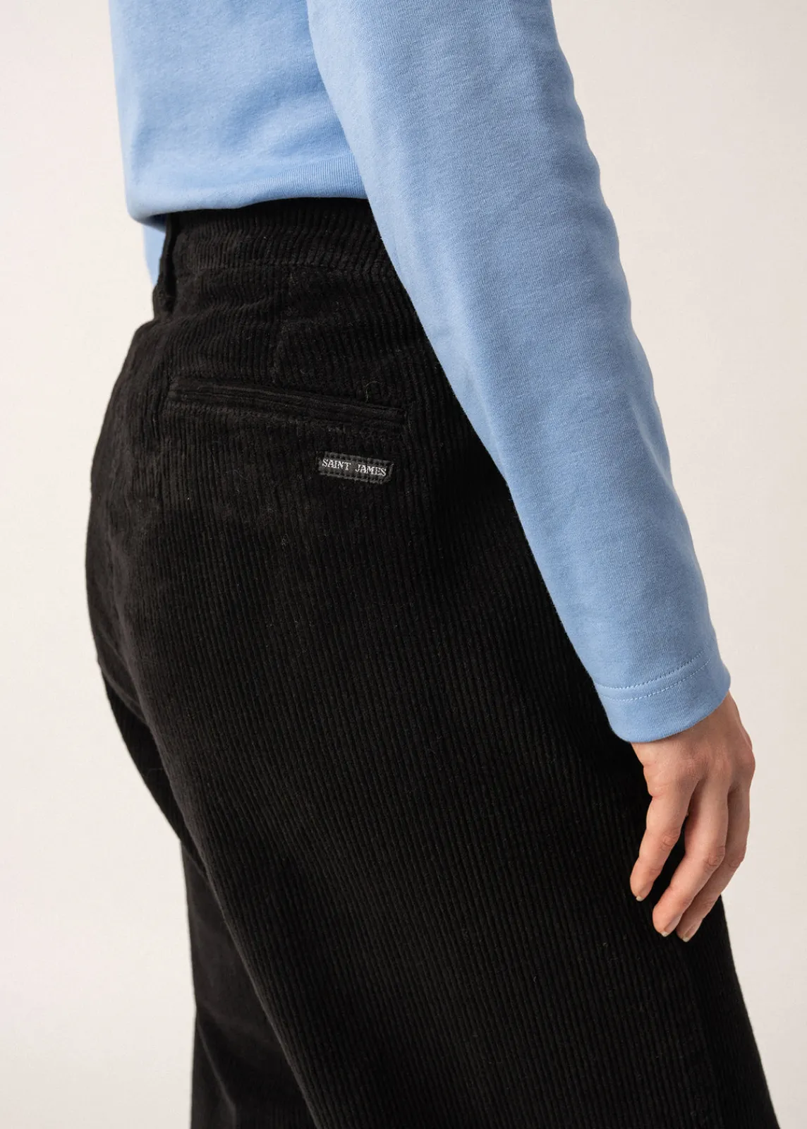 SAINT JAMES Pantalons & Shorts*Pantalon en velours Tess Noir