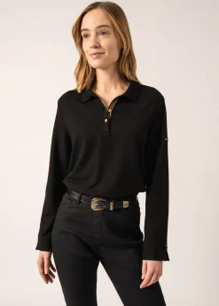 SAINT JAMES Polos & T-shirts*Polo en molleton Stéphanie Noir