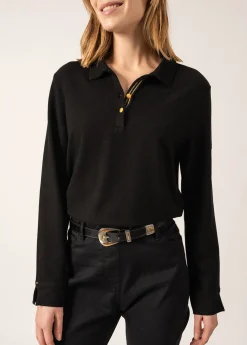 SAINT JAMES Polos & T-shirts*Polo en molleton Stéphanie Noir