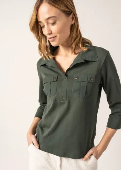 SAINT JAMES Polos & T-shirts*Polo manches 3/4 Oléron Vegetal