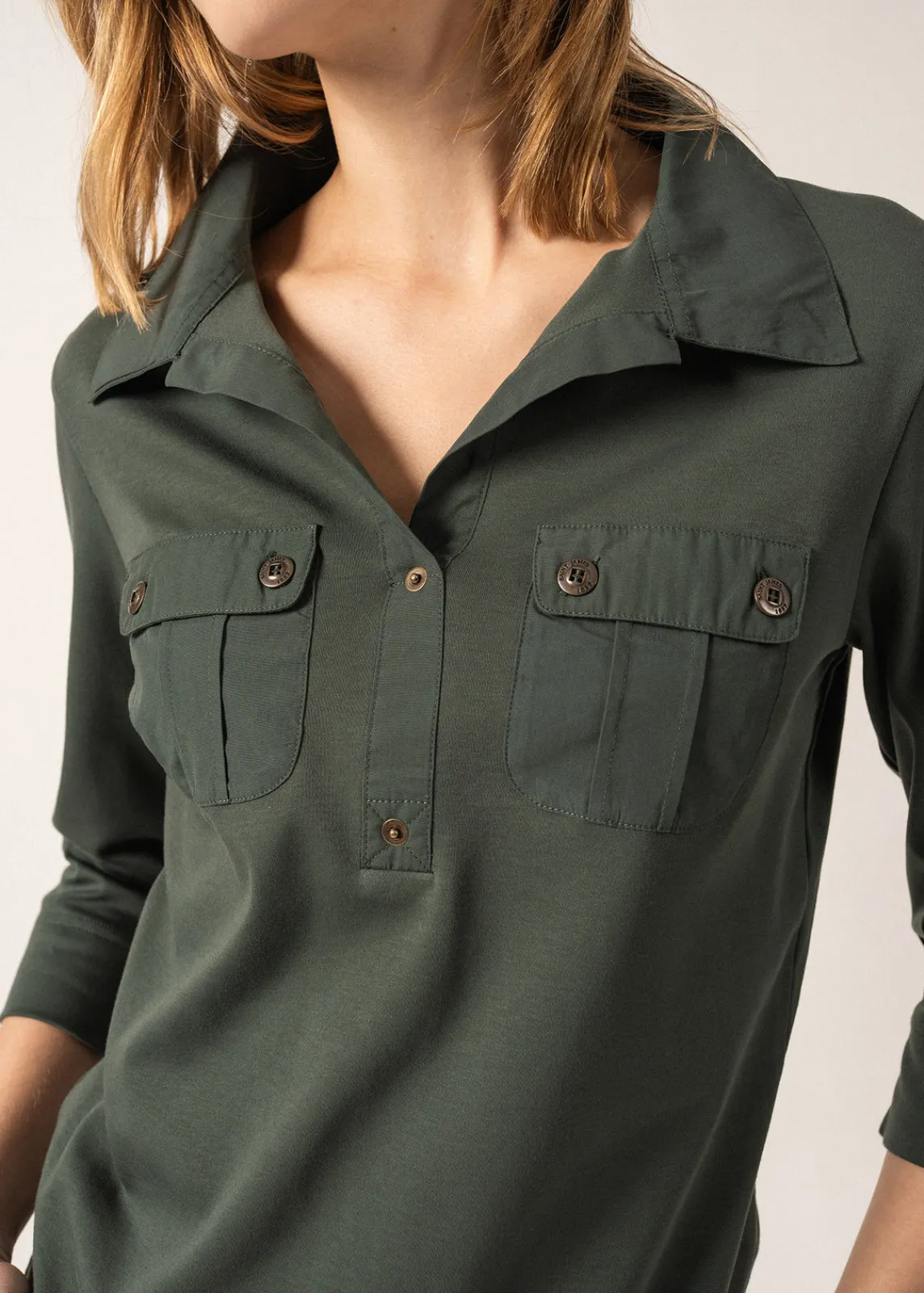 SAINT JAMES Polos & T-shirts*Polo manches 3/4 Oléron Vegetal