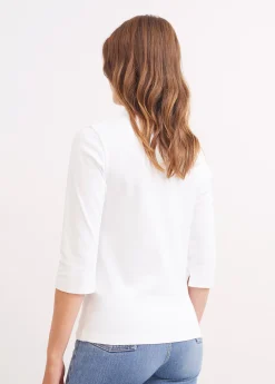 SAINT JAMES Polos & T-shirts*Polo manches 3/4 Oléron Blanc