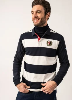 SAINT JAMES T-shirts & Polos*Polo rayé style rugby Pierrot Amiral/ecume
